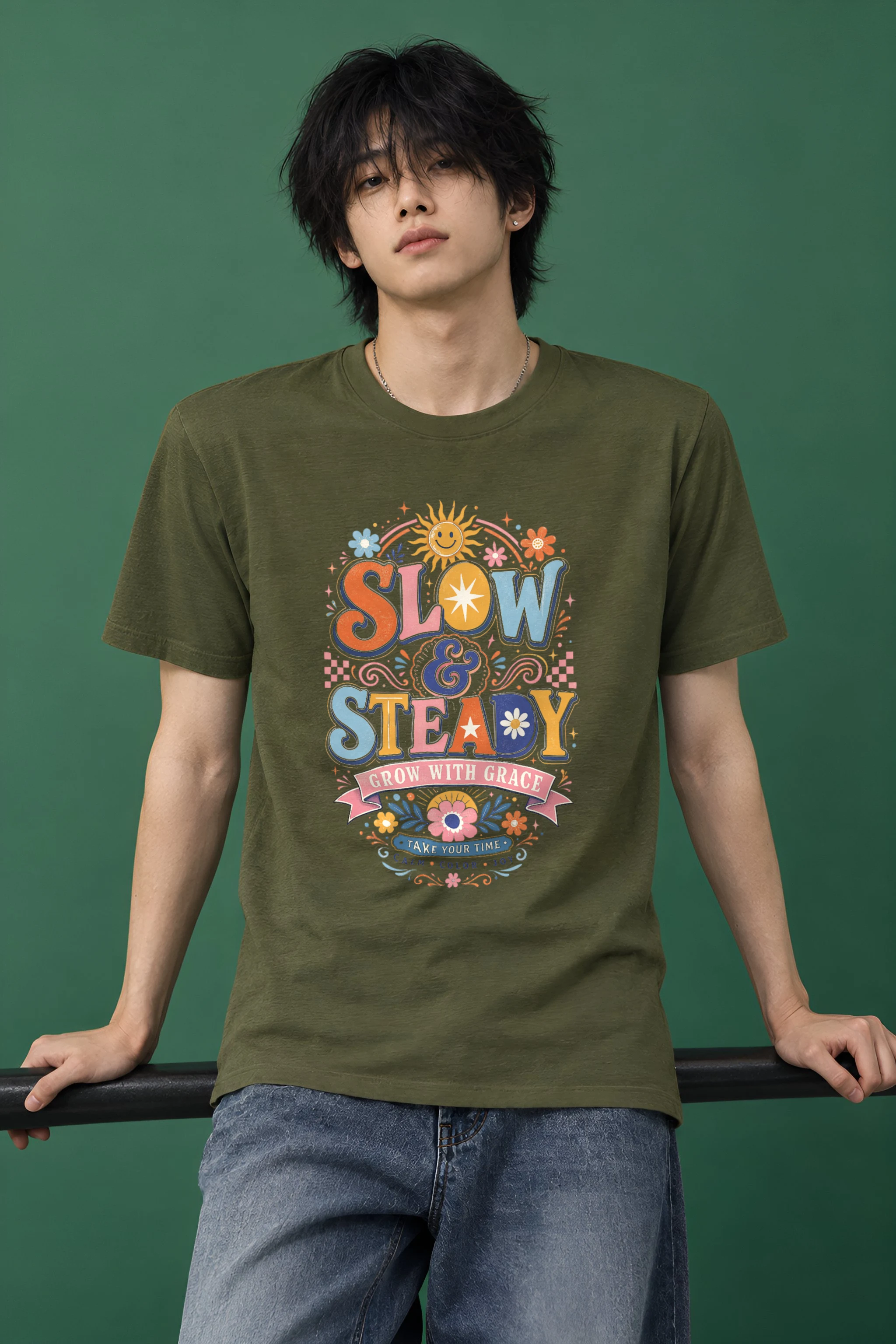 "Slow and steady" Heavyweight Unisex Crewneck T-shirt