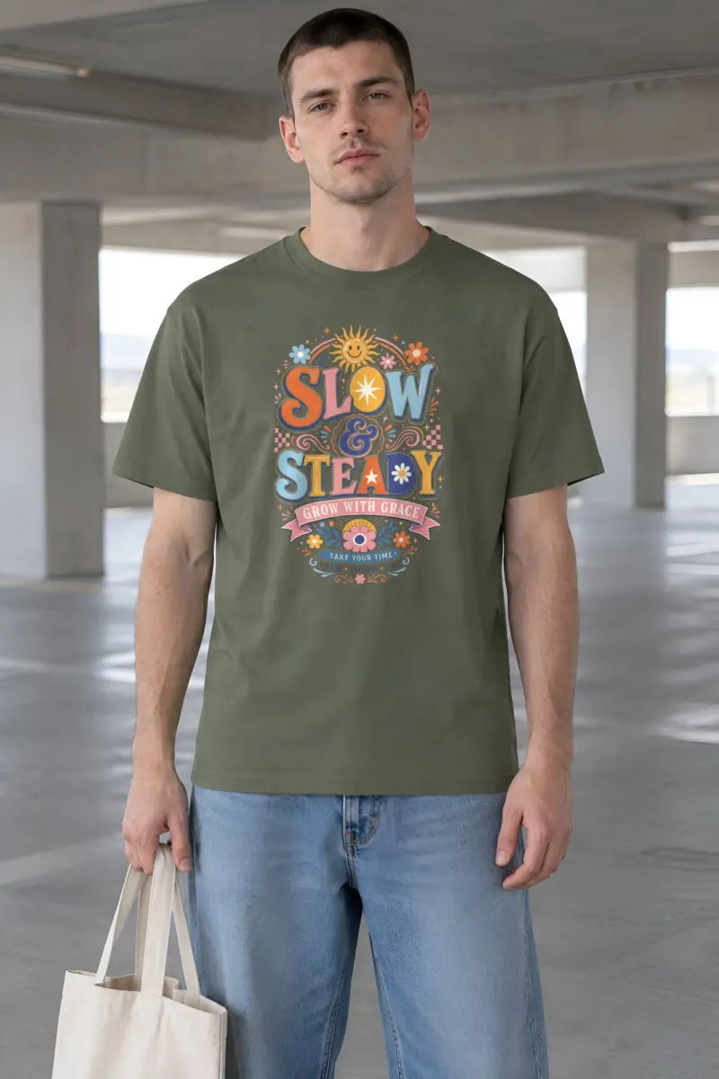 "Slow and steady" Heavyweight Unisex Crewneck T-shirt