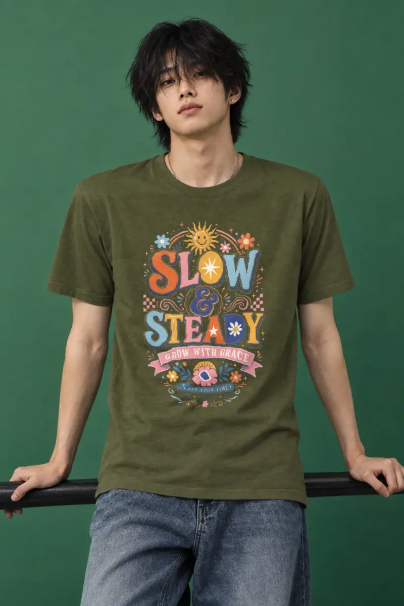 "Slow and steady" Heavyweight Unisex Crewneck T-shirt