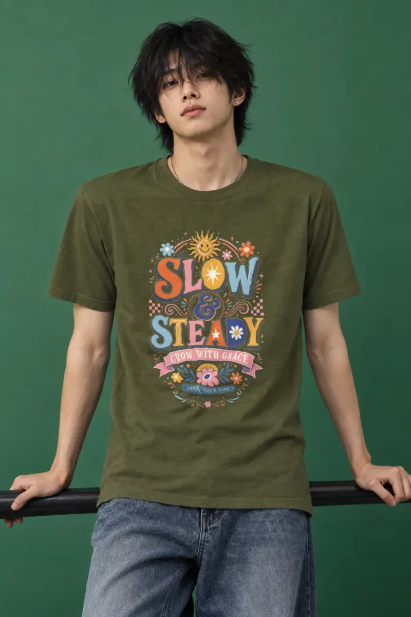 "Slow and steady" Heavyweight Unisex Crewneck T-shirt