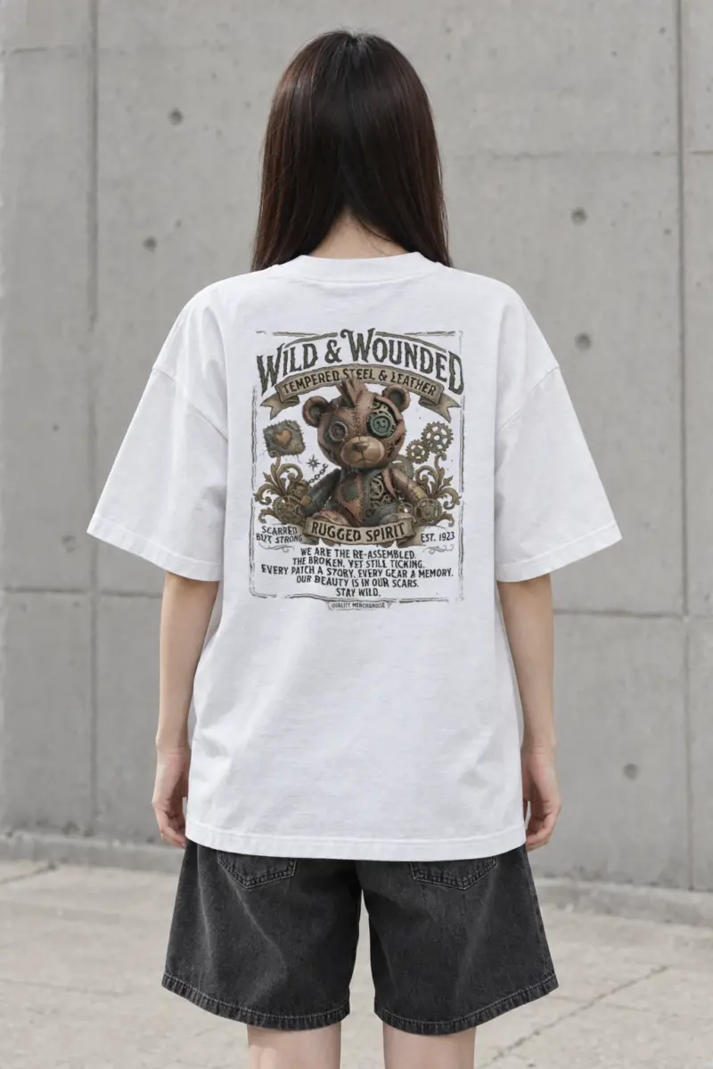 "Stay Wild" Men's Oversized Heavyweight Crewneck T-Shirt