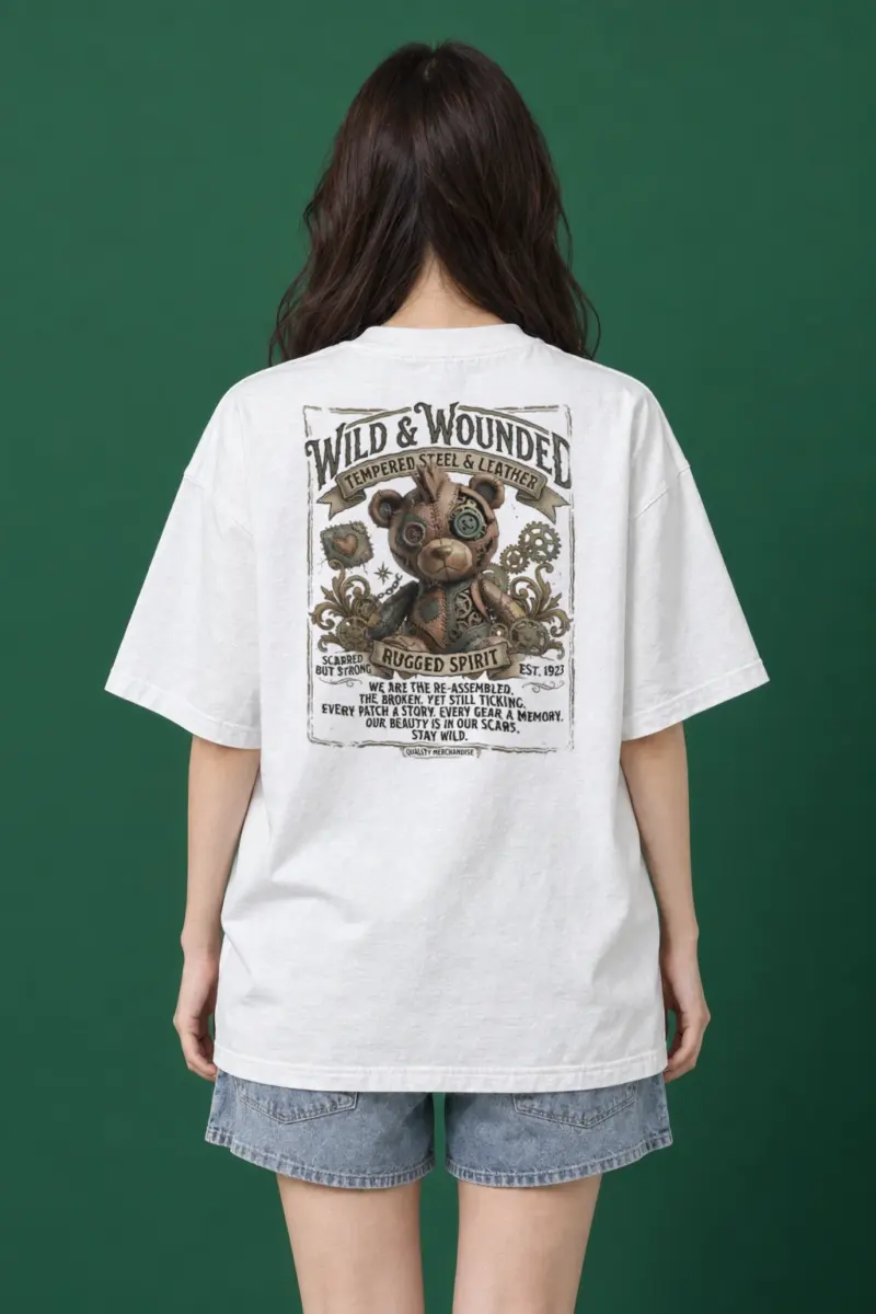 "Stay Wild" Men's Oversized Heavyweight Crewneck T-Shirt
