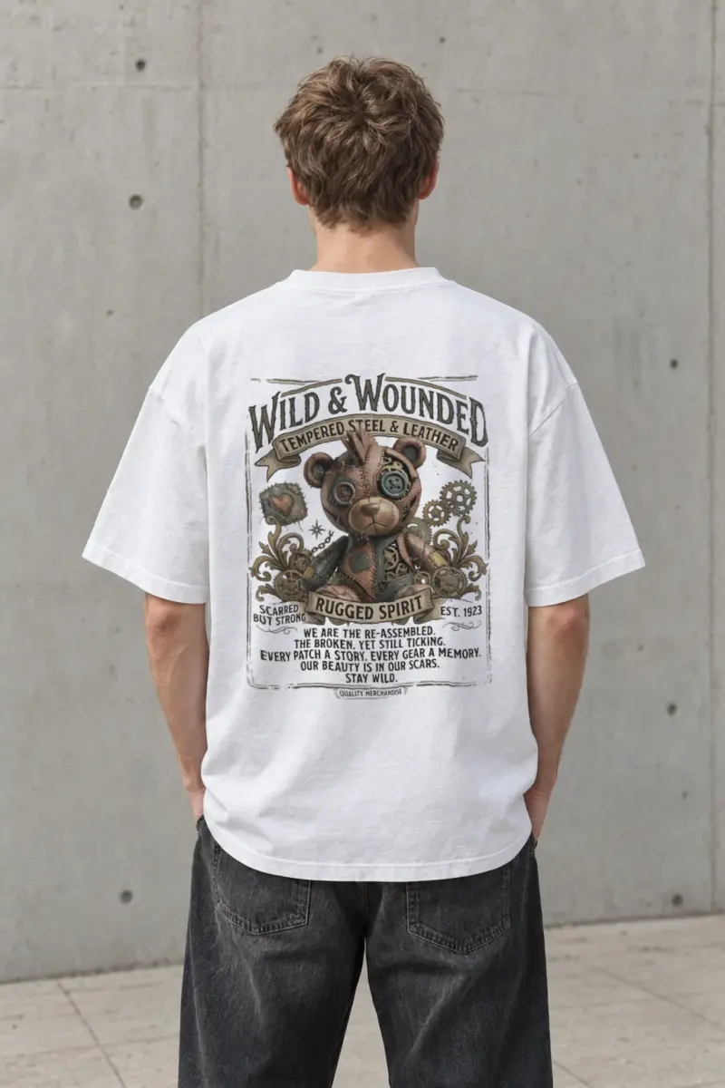 "Stay Wild" Men's Oversized Heavyweight Crewneck T-Shirt