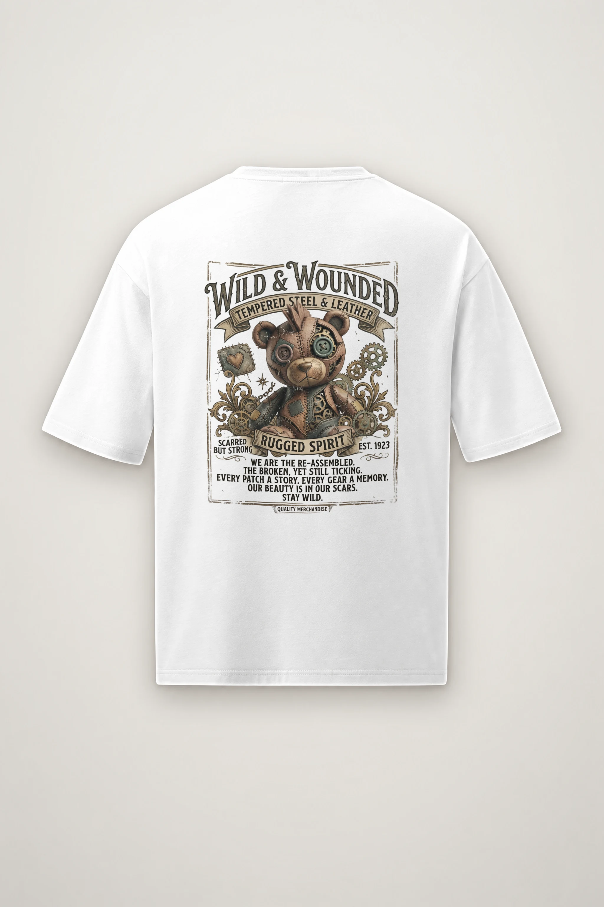 "Stay Wild" Men's Oversized Heavyweight Crewneck T-Shirt