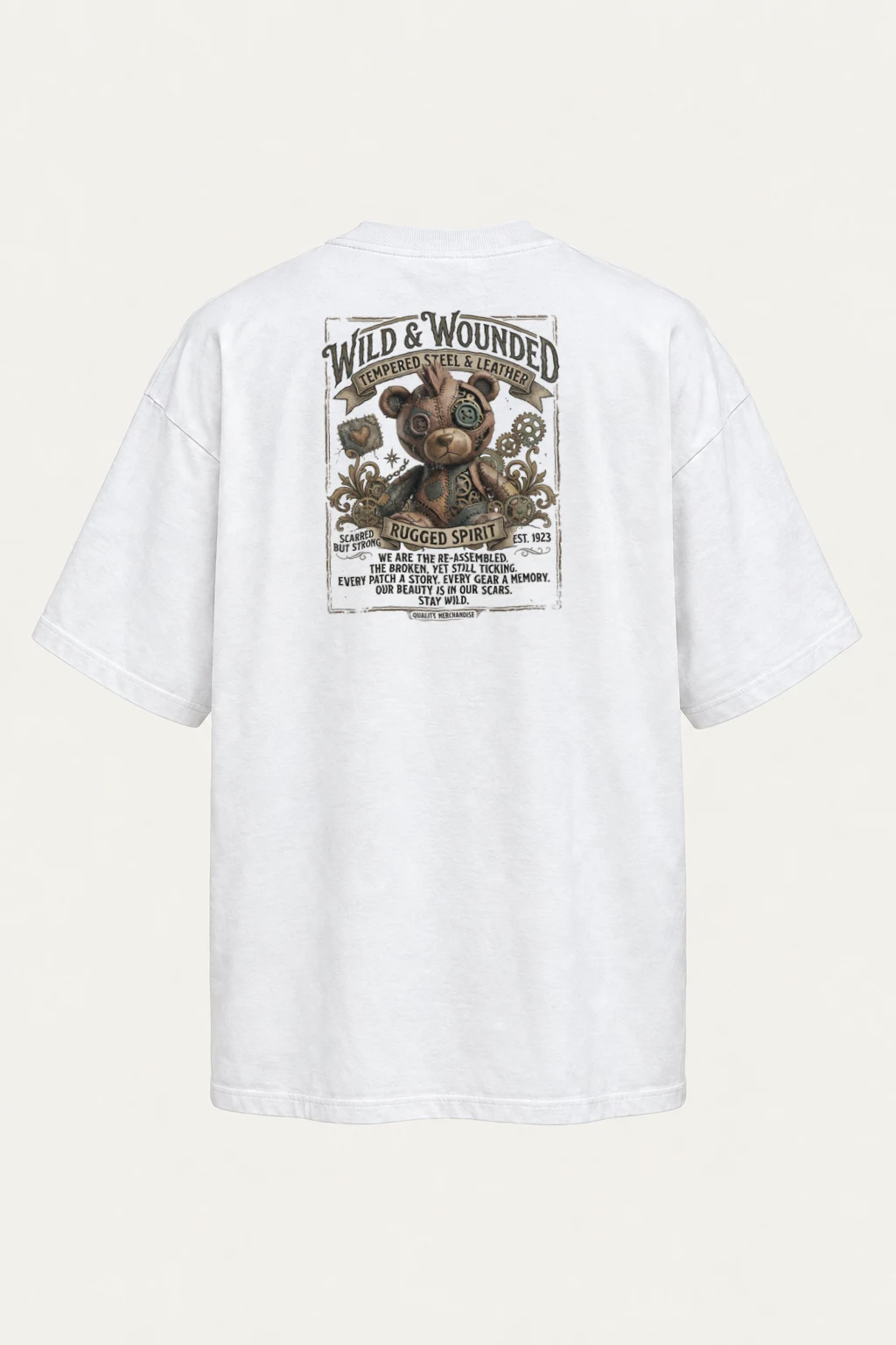 "Stay Wild" Men's Oversized Heavyweight Crewneck T-Shirt | Shaka Wear SHMHSS