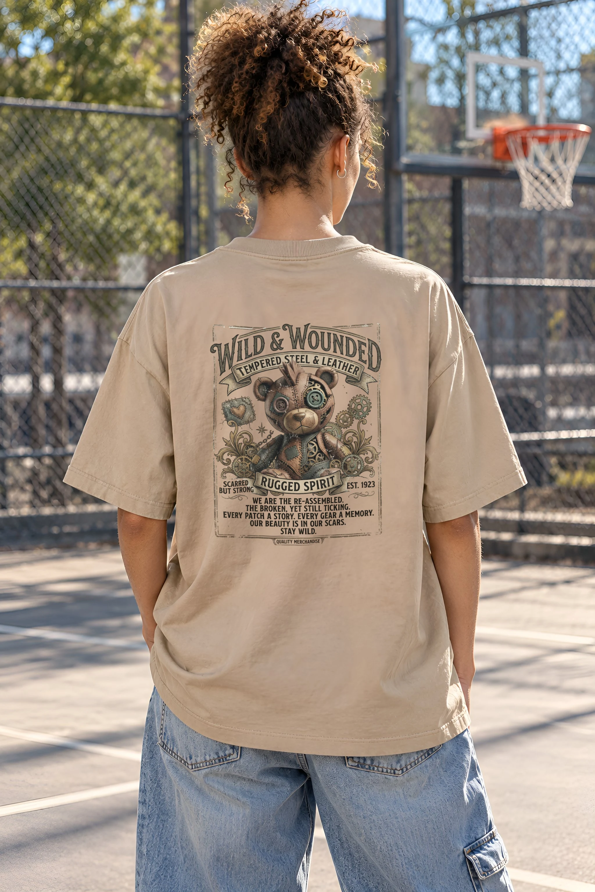 "Stay Wild" Unisex Oversized Heavyweight Crewneck T-Shirt