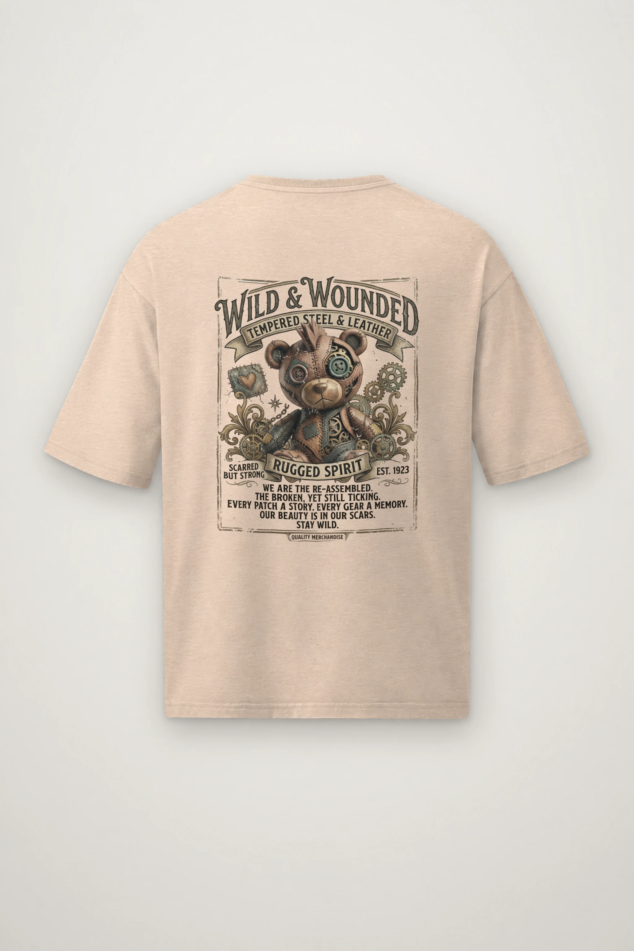 "Stay Wild" Men's Oversized Heavyweight Crewneck T-Shirt