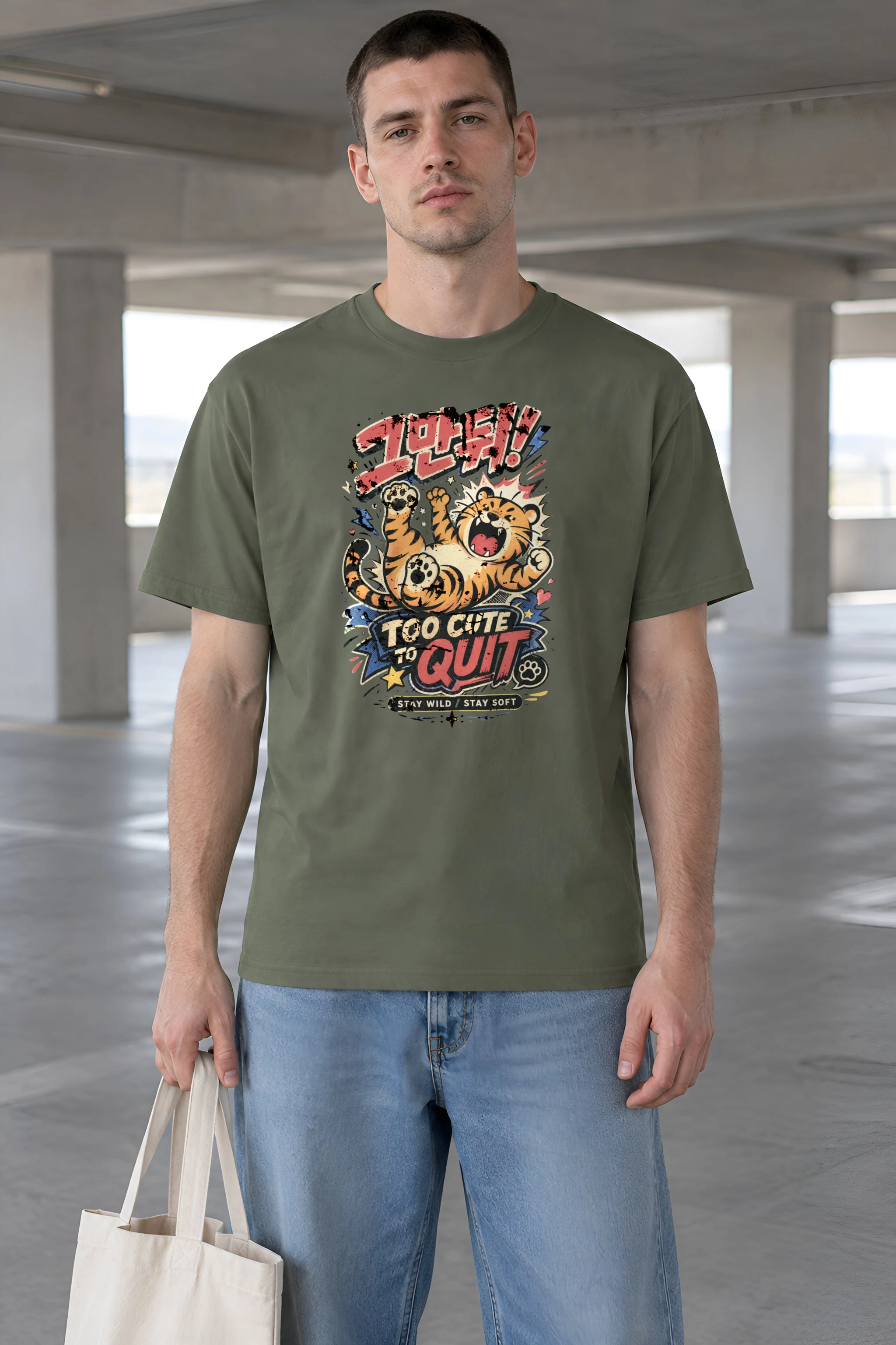 "Stay Wild Stay Soft" Heavyweight Unisex Crewneck T-shirt