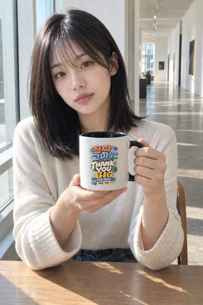"Thank you big for real" White 11oz Ceramic Mug with Color Inside