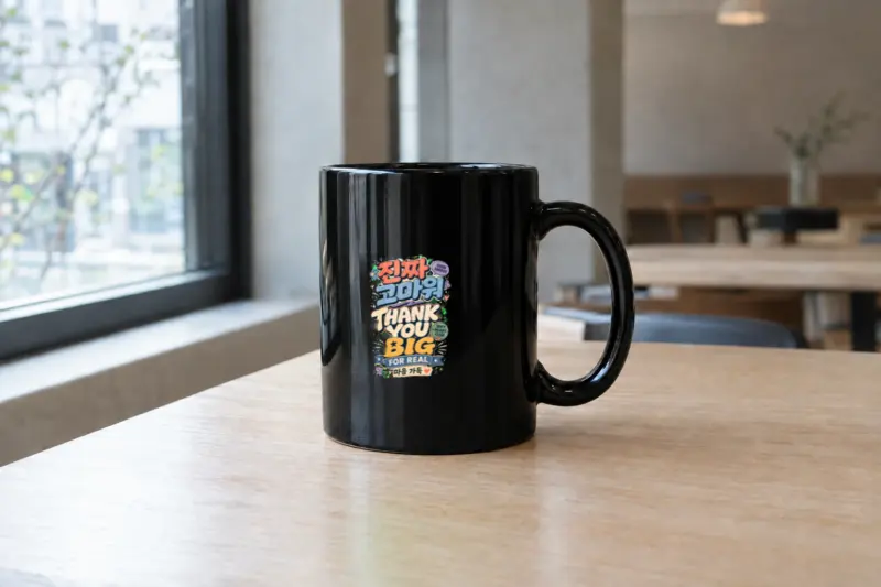 "Thank you big for real" White 11oz Ceramic Mug with Color Inside