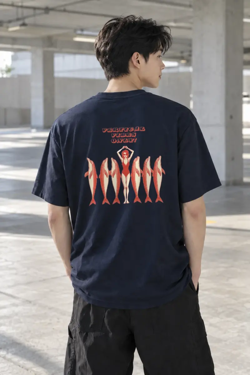 “Vertical Vibes Only” Heavyweight Unisex Crewneck T-shirt | Gildan 5000