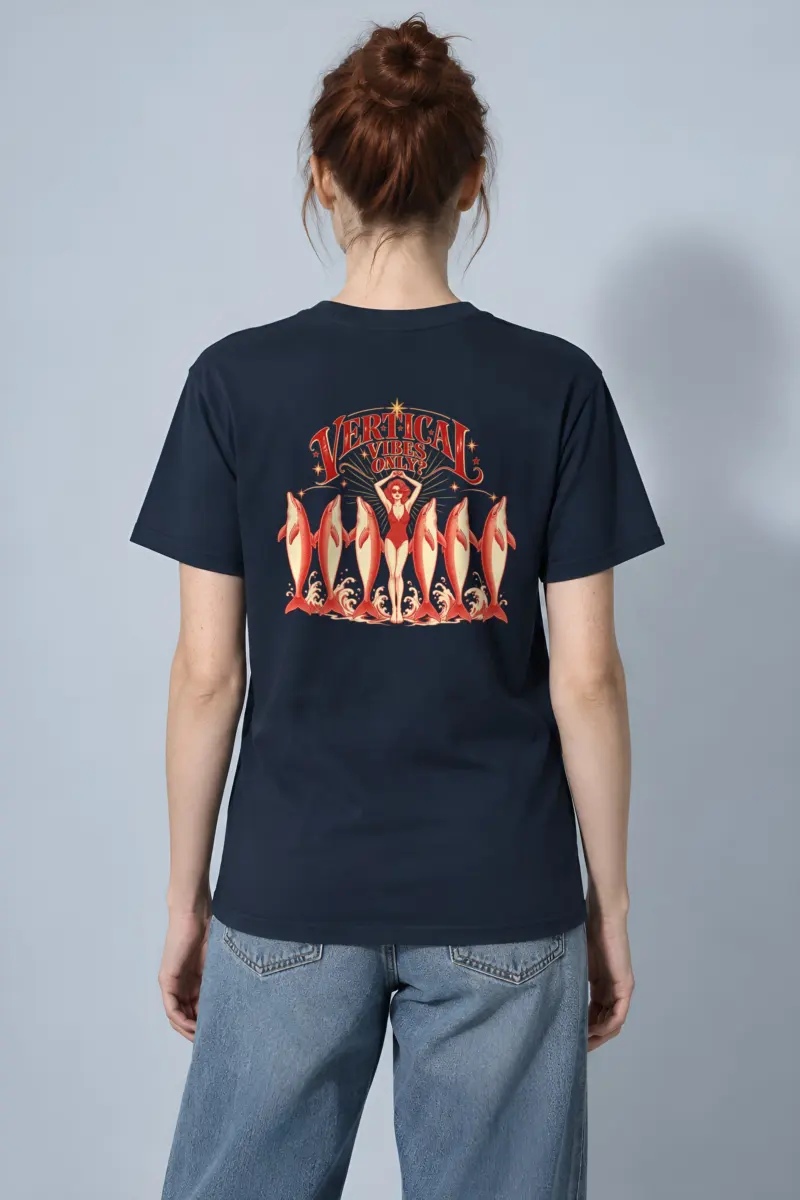 "Vertical Vibes Only" Heavyweight Unisex Crewneck T-shirt