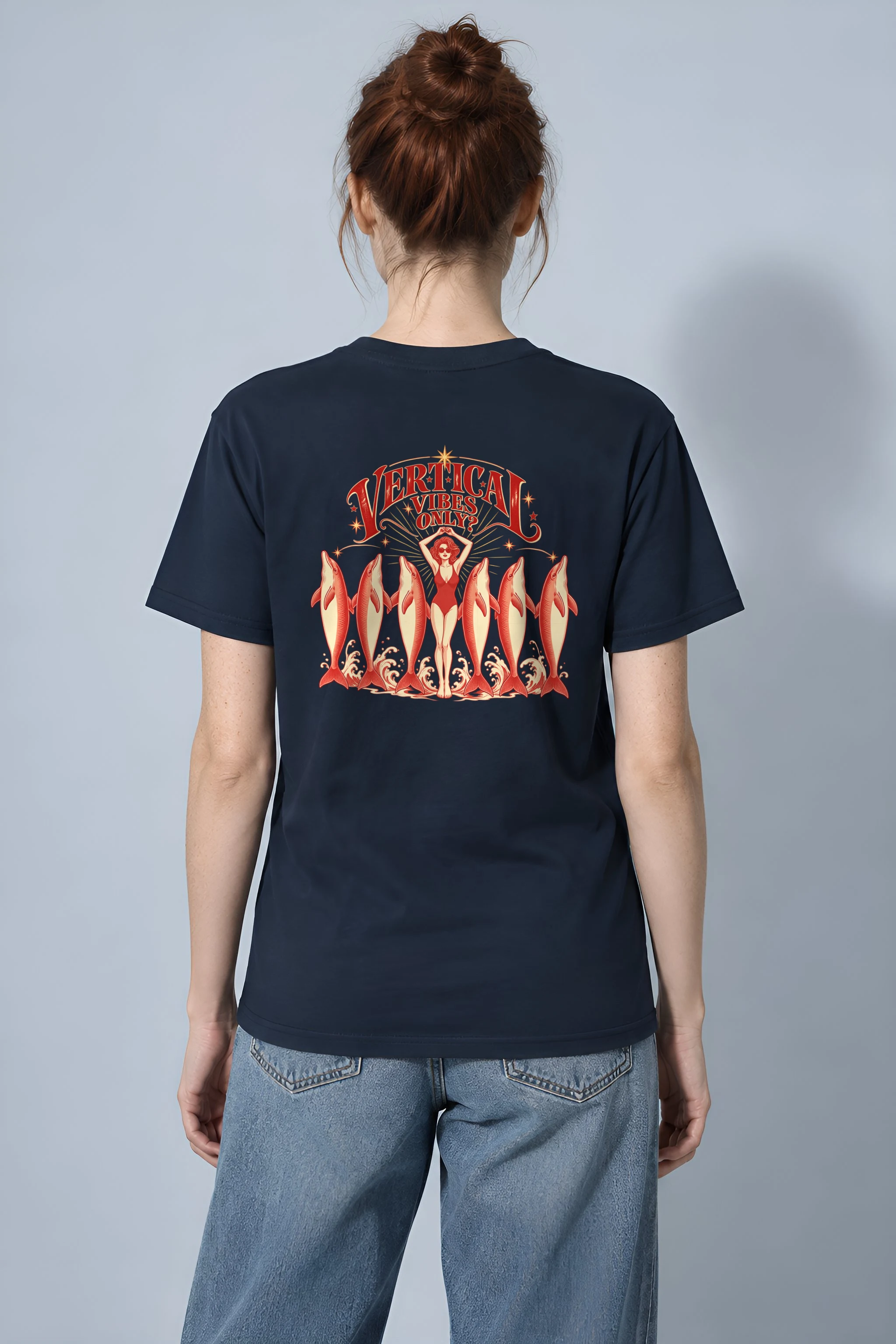 "Vertical Vibes Only" Heavyweight Unisex Crewneck T-shirt
