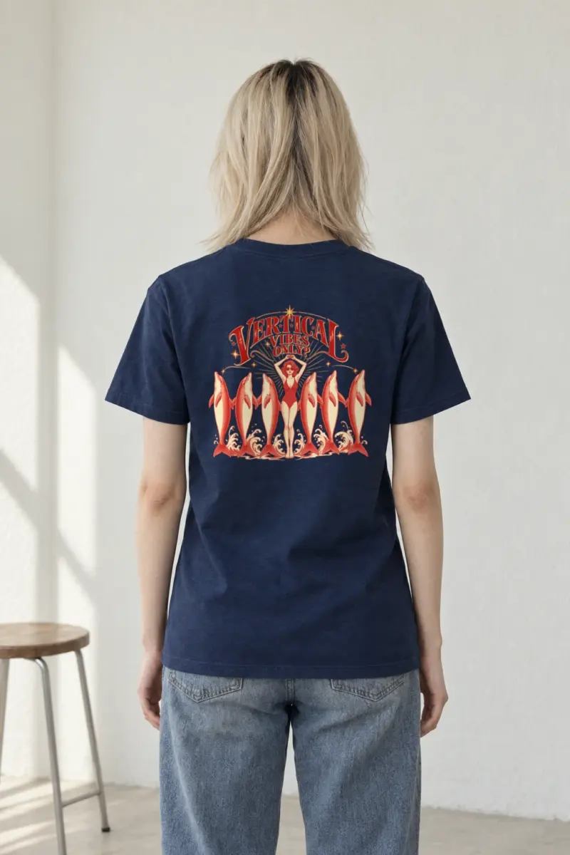 "Vertical Vibes Only" Heavyweight Unisex Crewneck T-shirt