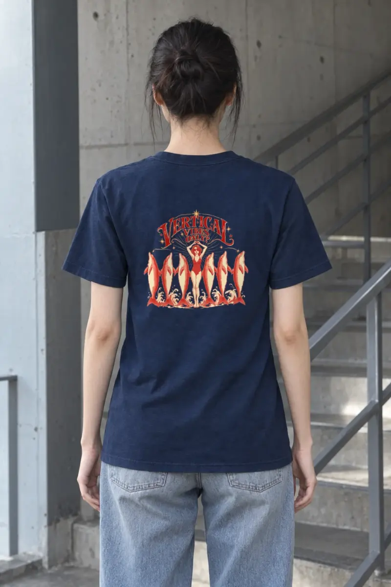 "Vertical Vibes Only" Heavyweight Unisex Crewneck T-shirt