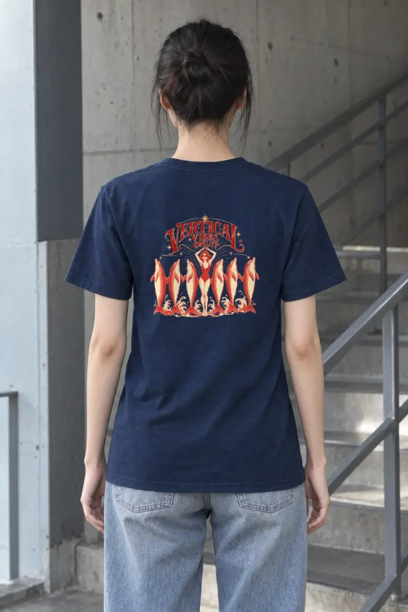 "Vertical Vibes Only" Heavyweight Unisex Crewneck T-shirt