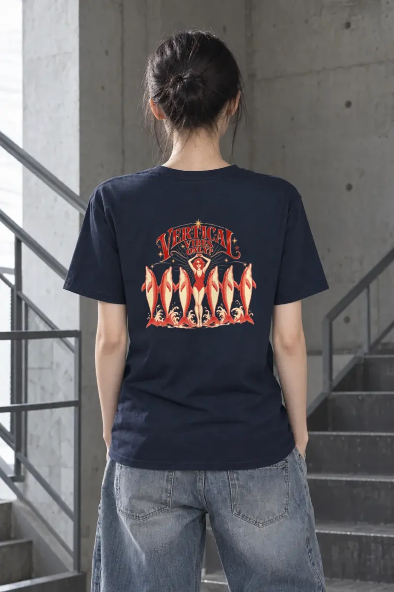 "Vertical Vibes Only" Heavyweight Unisex Crewneck T-shirt