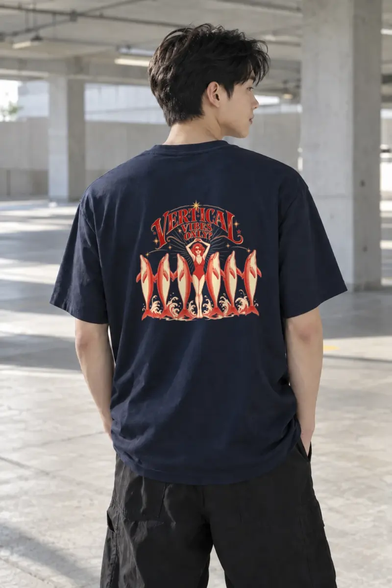 "Vertical Vibes Only" Heavyweight Unisex Crewneck T-shirt | Gildan 5000