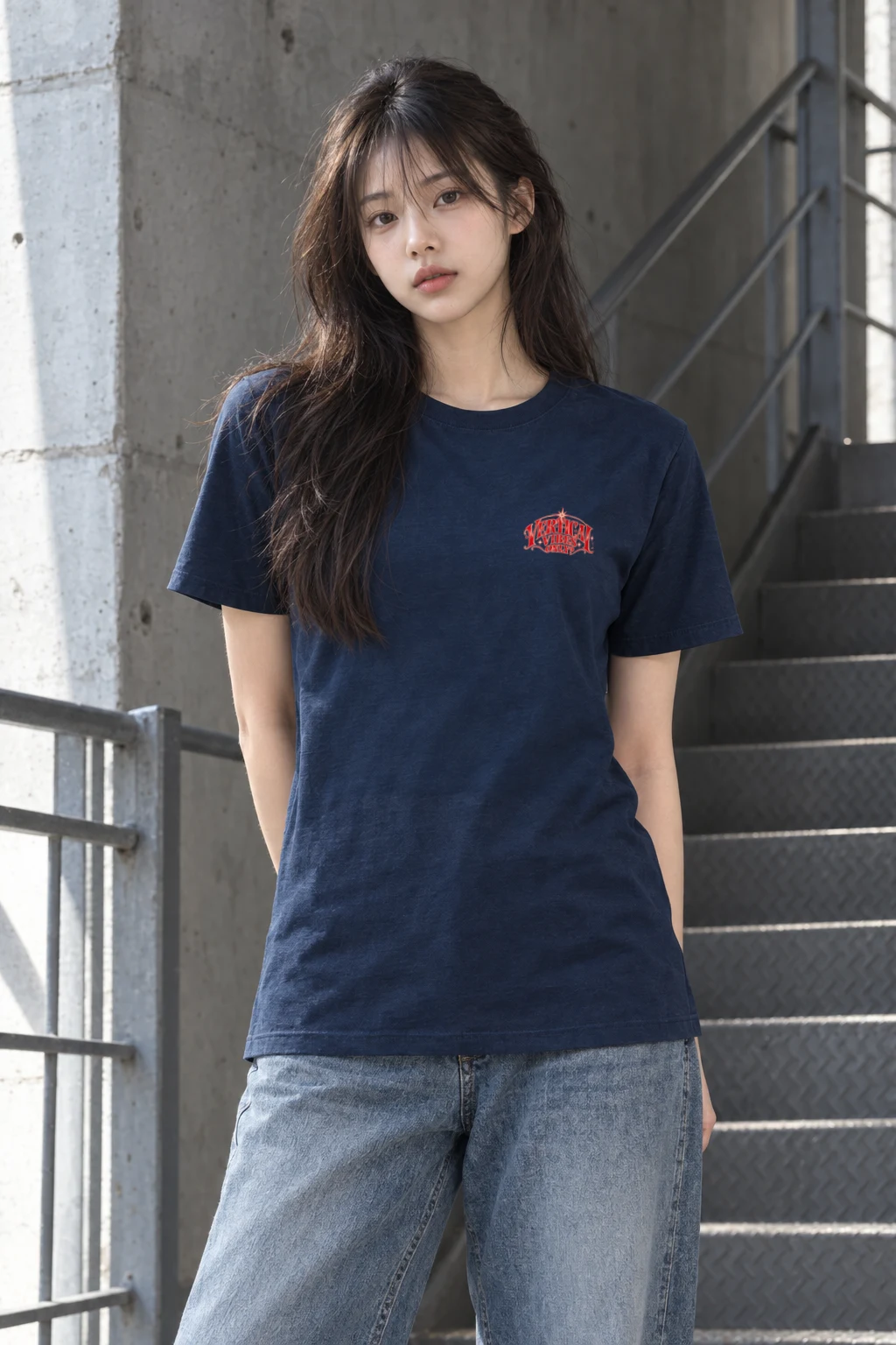 "Vertical Vibes Only" Heavyweight Unisex Crewneck T-shirt