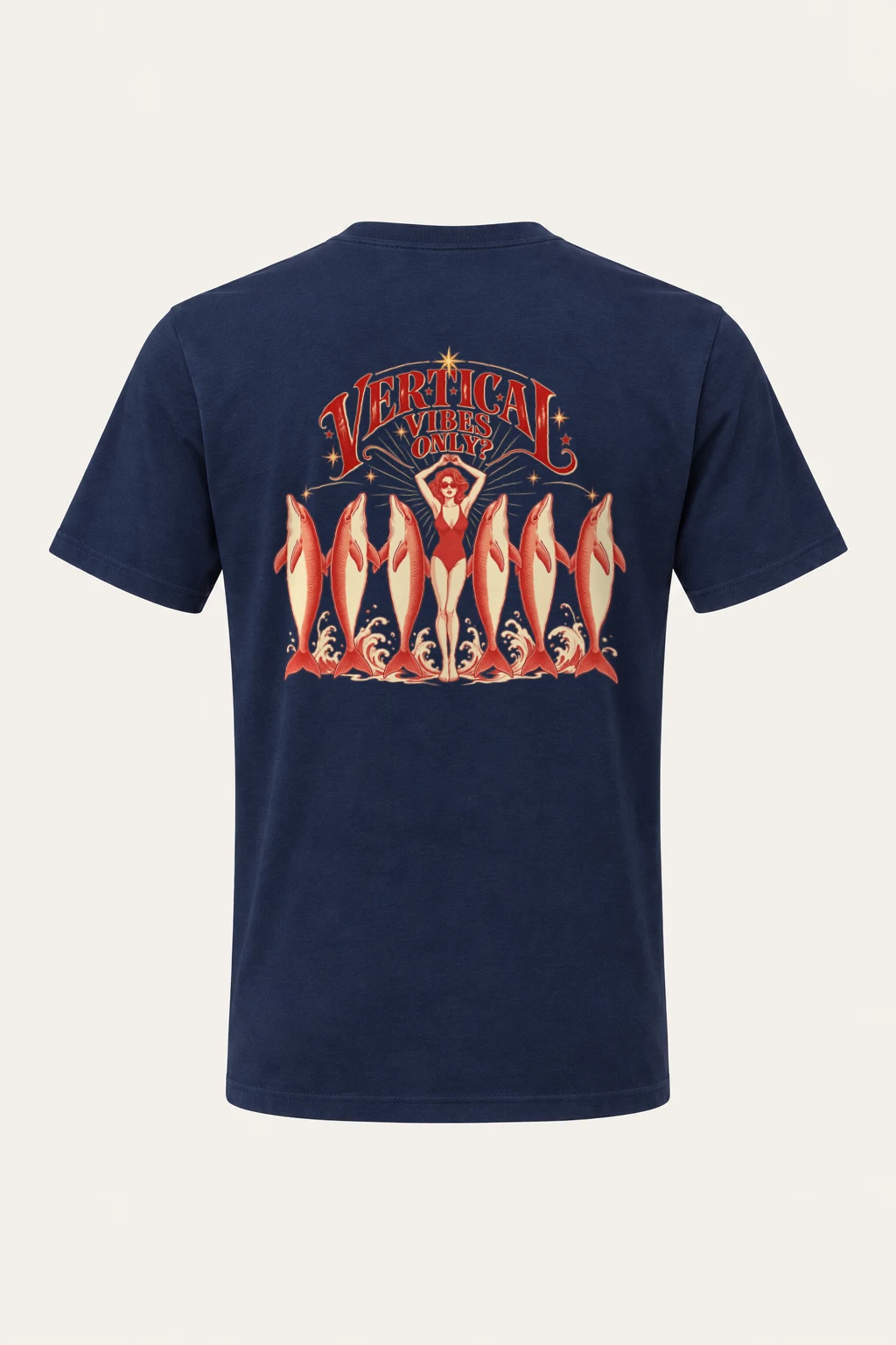 "Vertical Vibes Only" Heavyweight Unisex Crewneck T-shirt