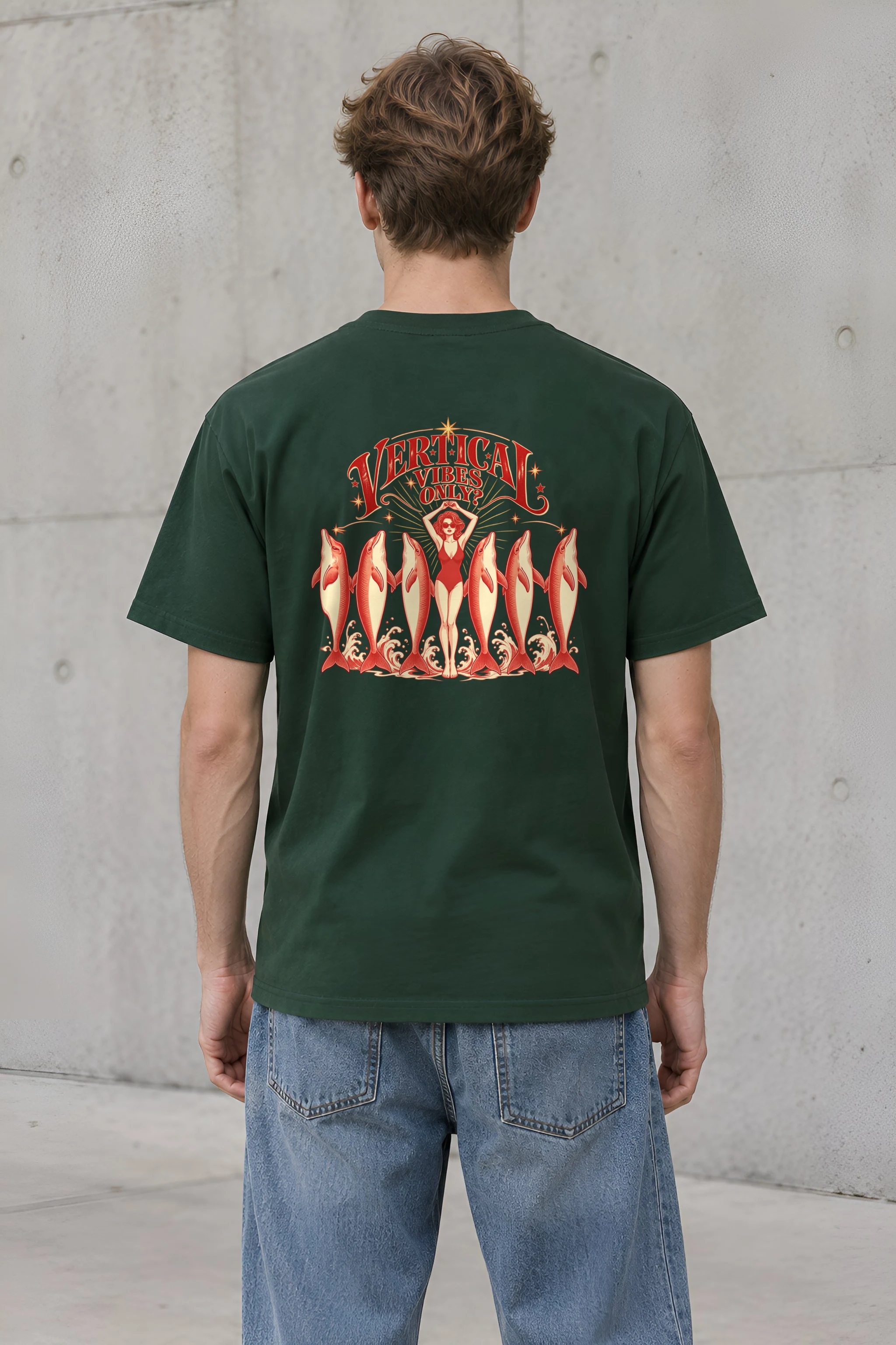 "Vertical Vibes Only" Heavyweight Unisex Crewneck T-shirt