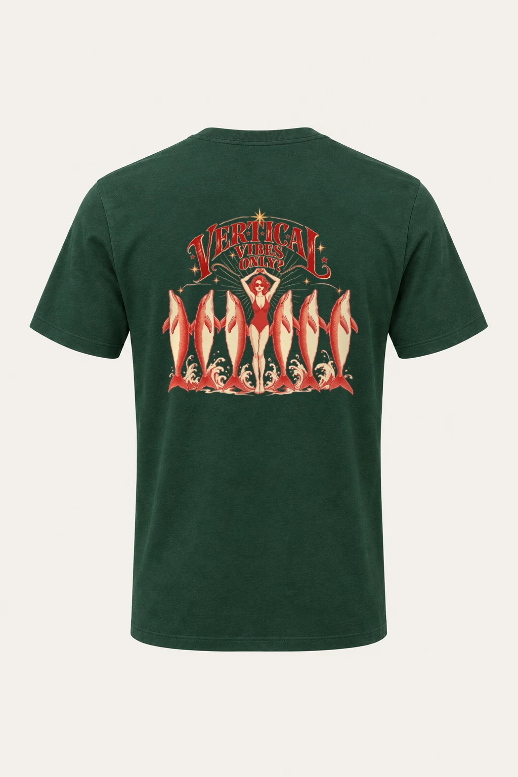 "Vertical Vibes Only" Heavyweight Unisex Crewneck T-shirt
