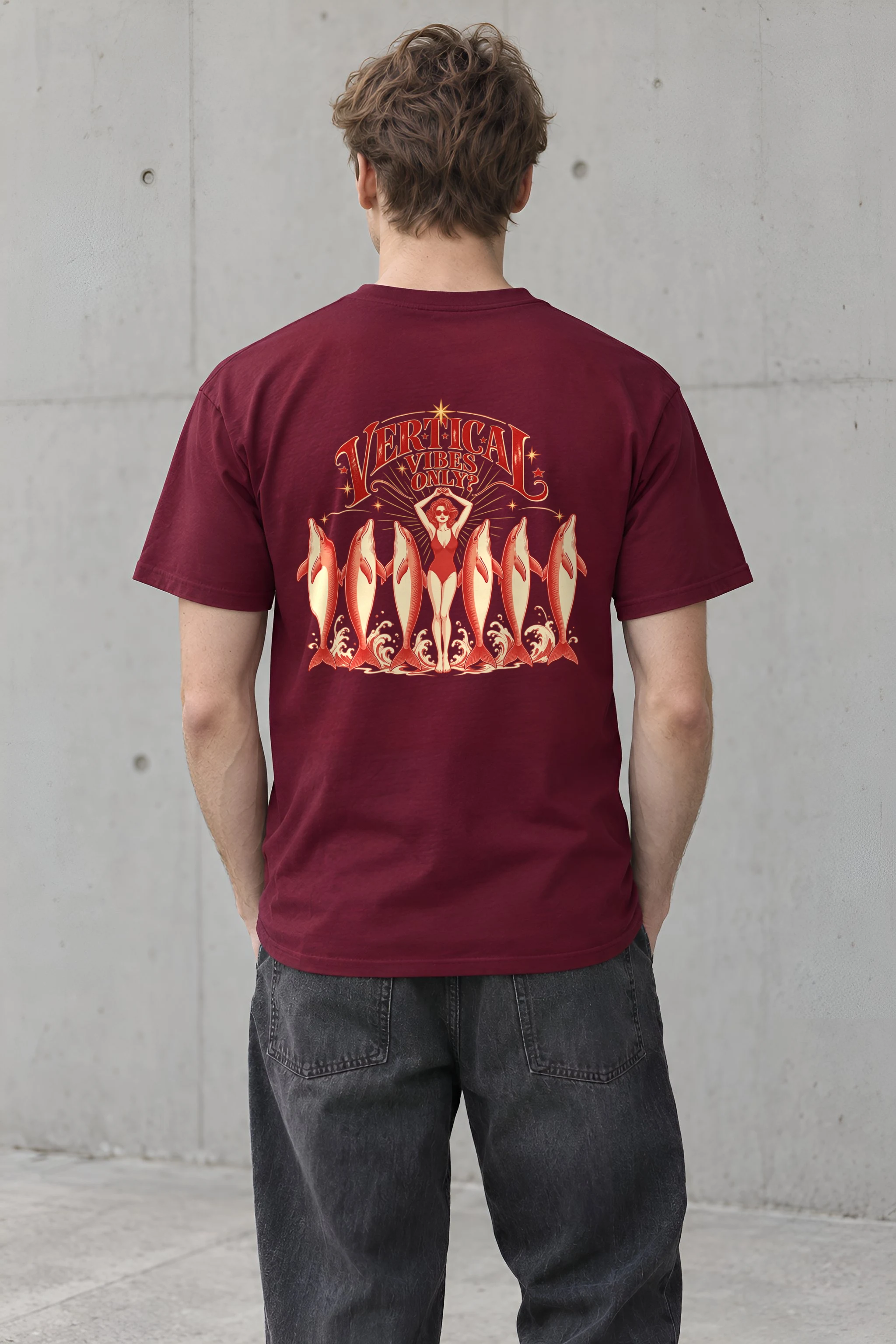 "Vertical Vibes Only" Heavyweight Unisex Crewneck T-shirt