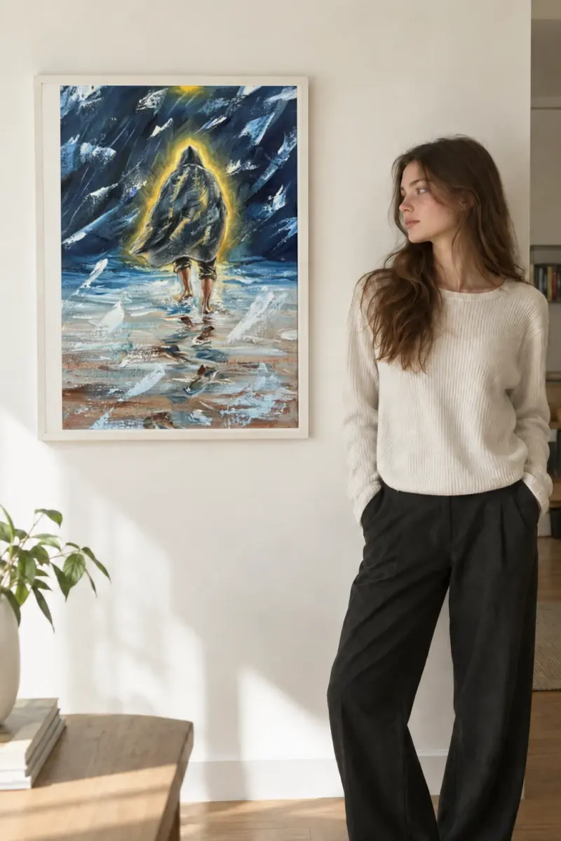 “Walk Upon the Storm” Premium Wooden Framed Poster