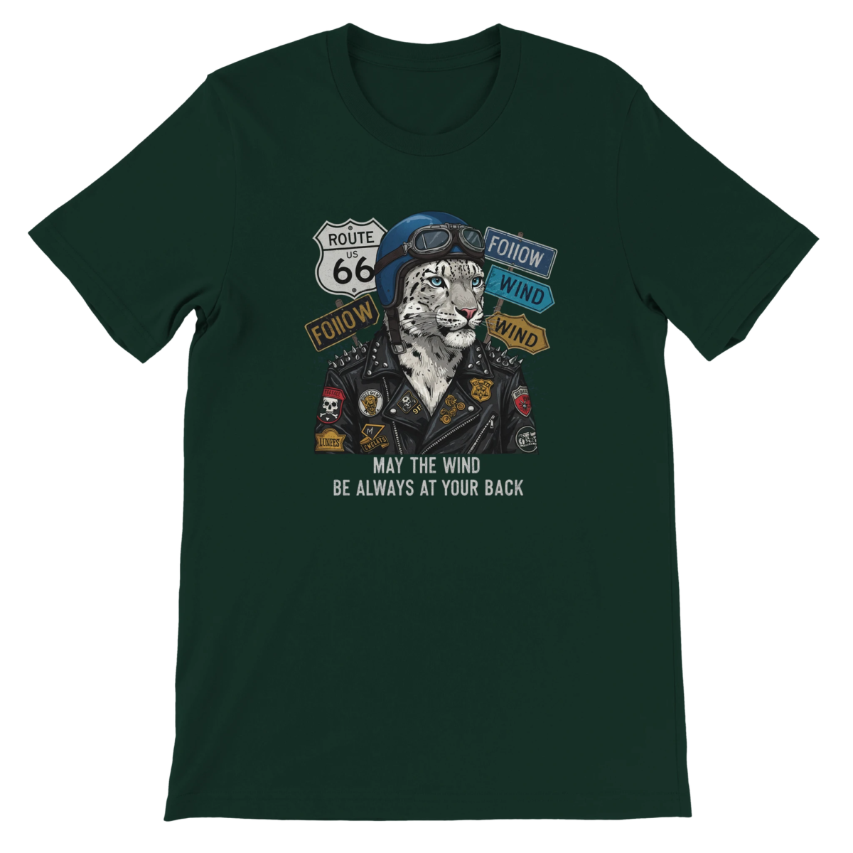 "Follow wind" Premium Unisex Crewneck T-shirt | Bella + Canvas 3001 - Forest, M