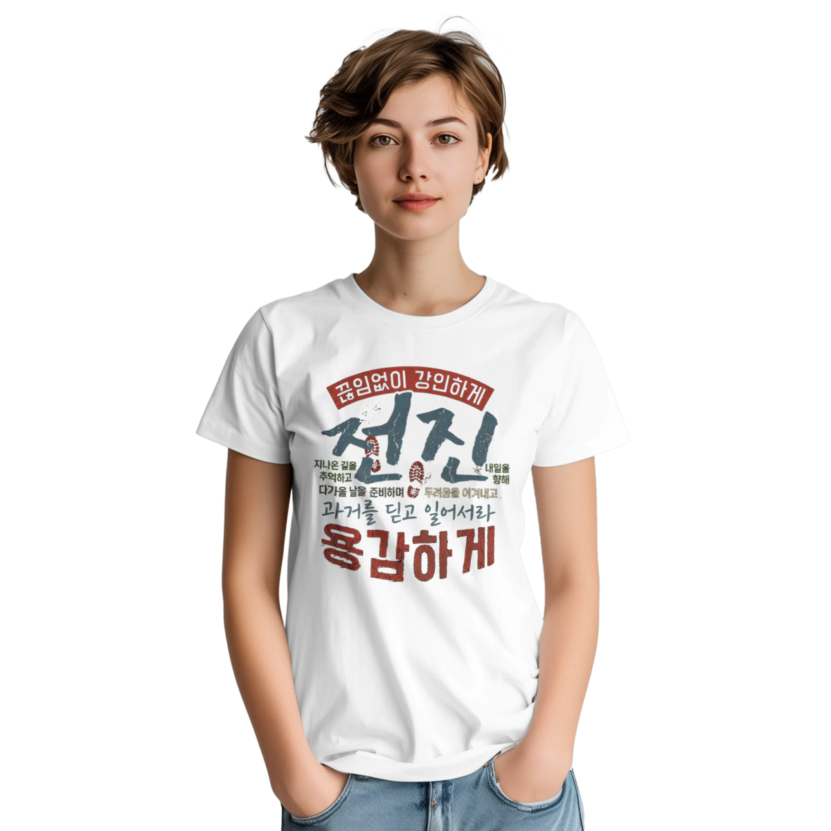 "Go forward" Heavyweight Unisex Crewneck T-shirt | Gildan® 5000
