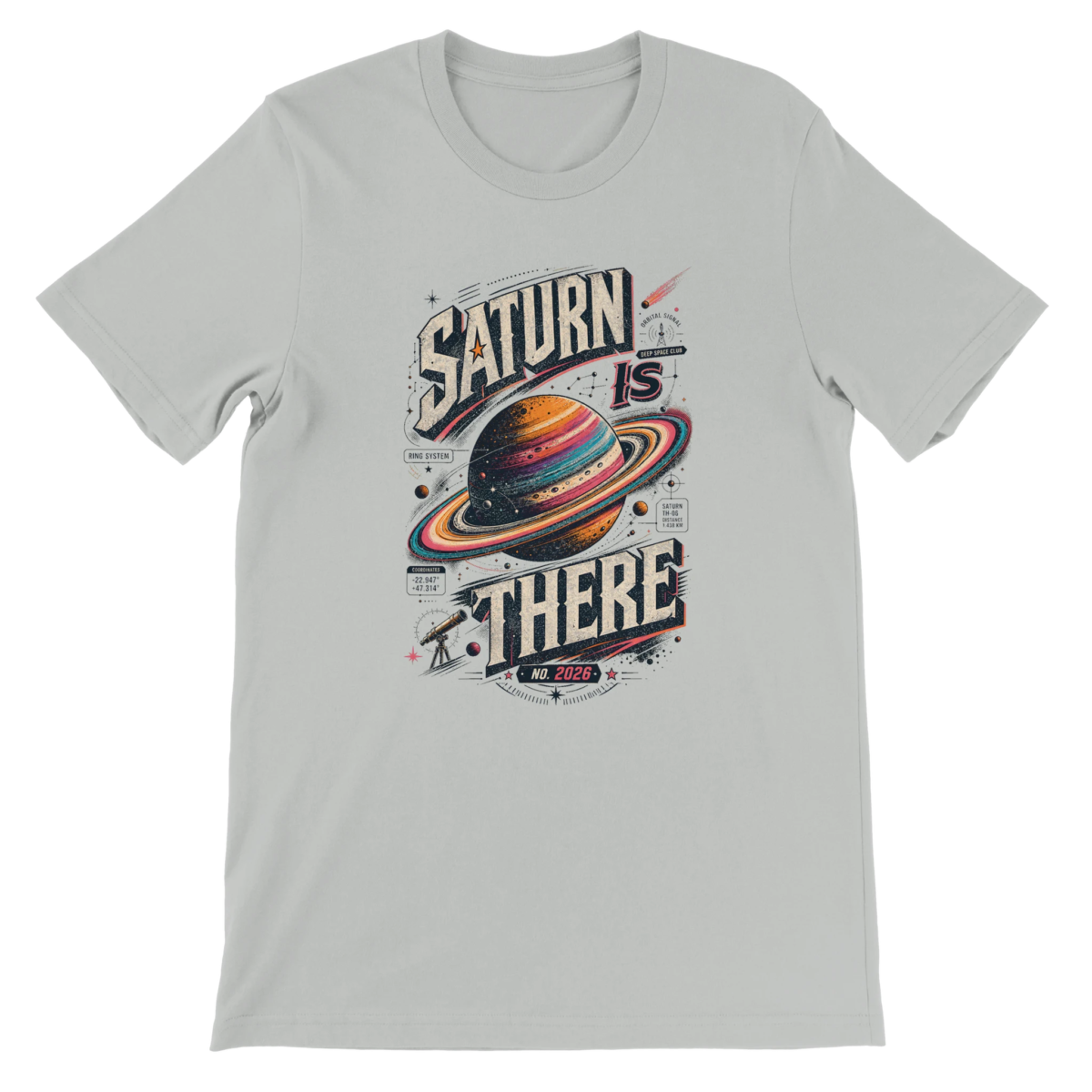 "SATURN IS THERE" Premium Unisex Crewneck T-shirt | Bella + Canvas 3001