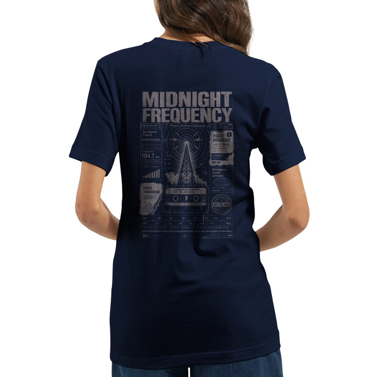 "Midnight frequency" Premium Unisex Crewneck T-shirt | Bella + Canvas 3001