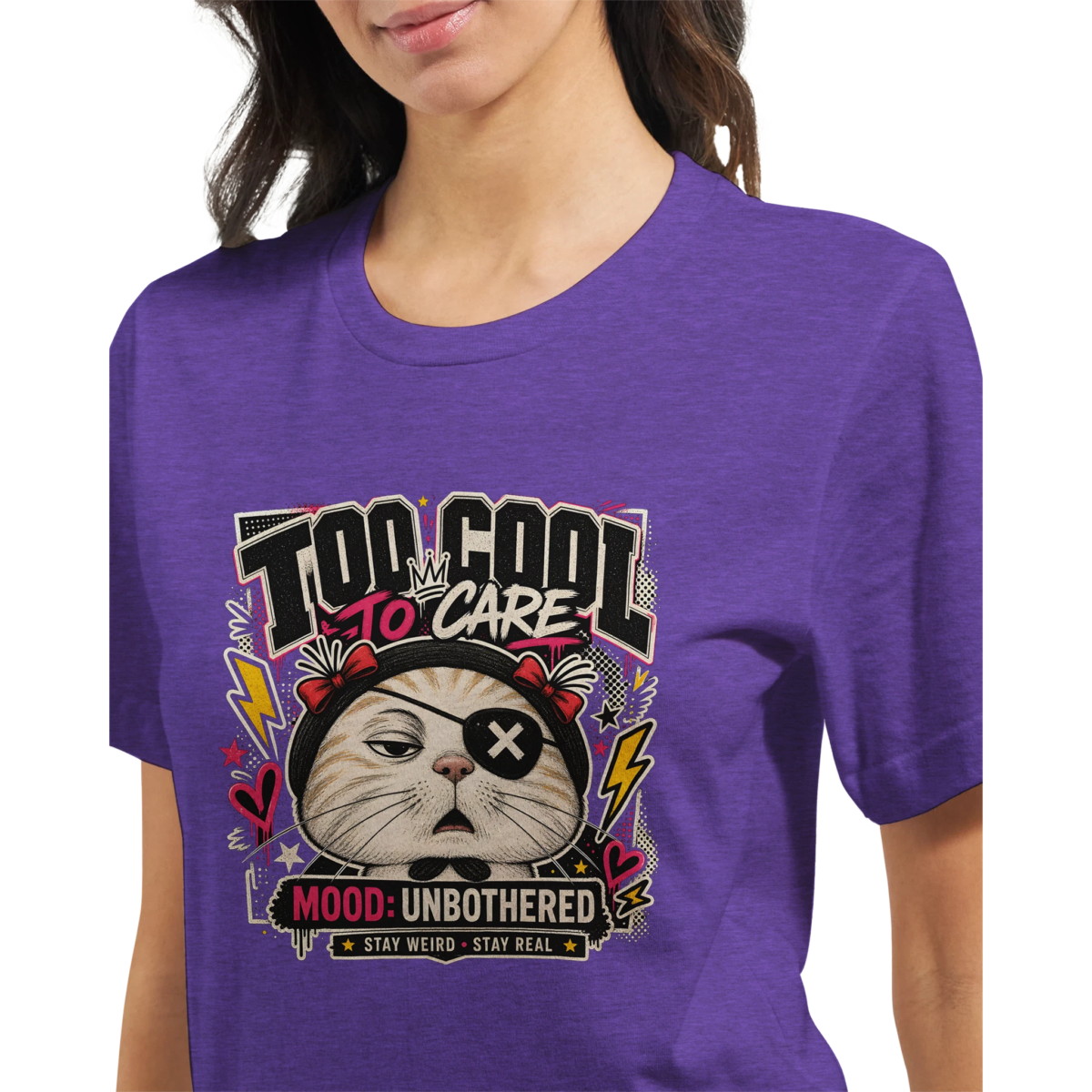 "Too cool to care" Premium Unisex Crewneck T-shirt | Bella + Canvas 3001