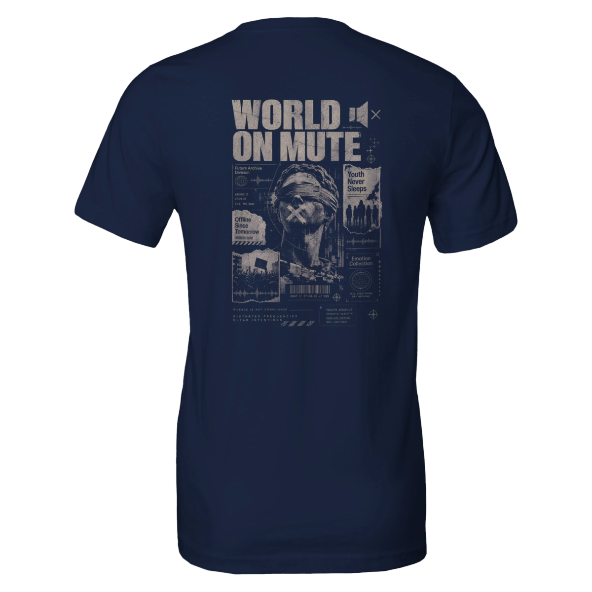 "World on mute" Premium Unisex Crewneck T-shirt | Bella + Canvas 3001