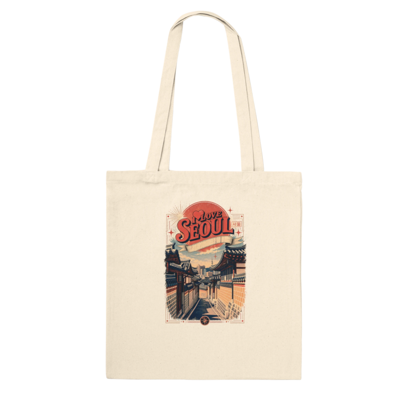 "I love Seoul" Premium Tote Bag Natural