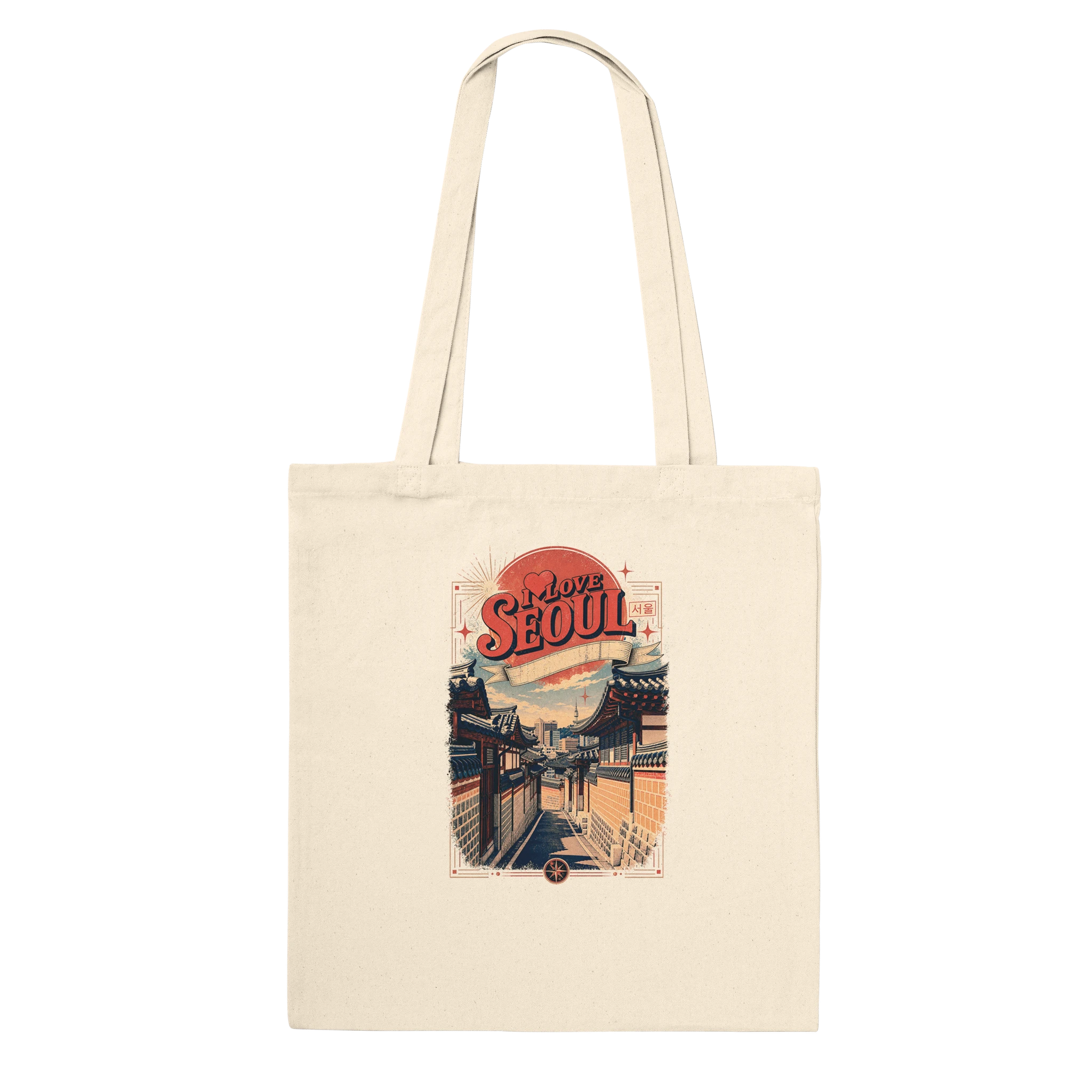 "I love Seoul" Premium Tote Bag Natural