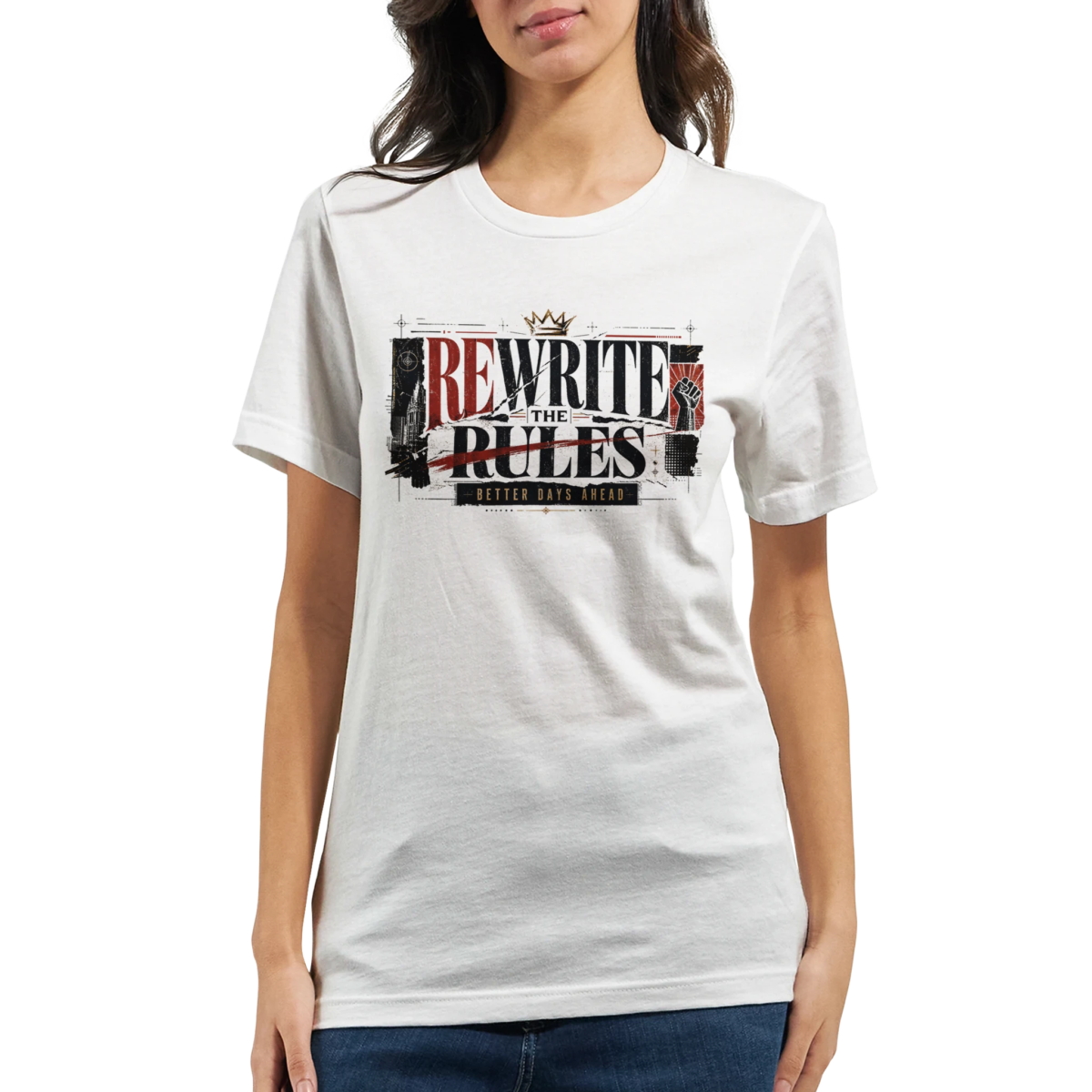 "Rewrite rules" Premium Unisex Crewneck T-shirt | Bella + Canvas 3001