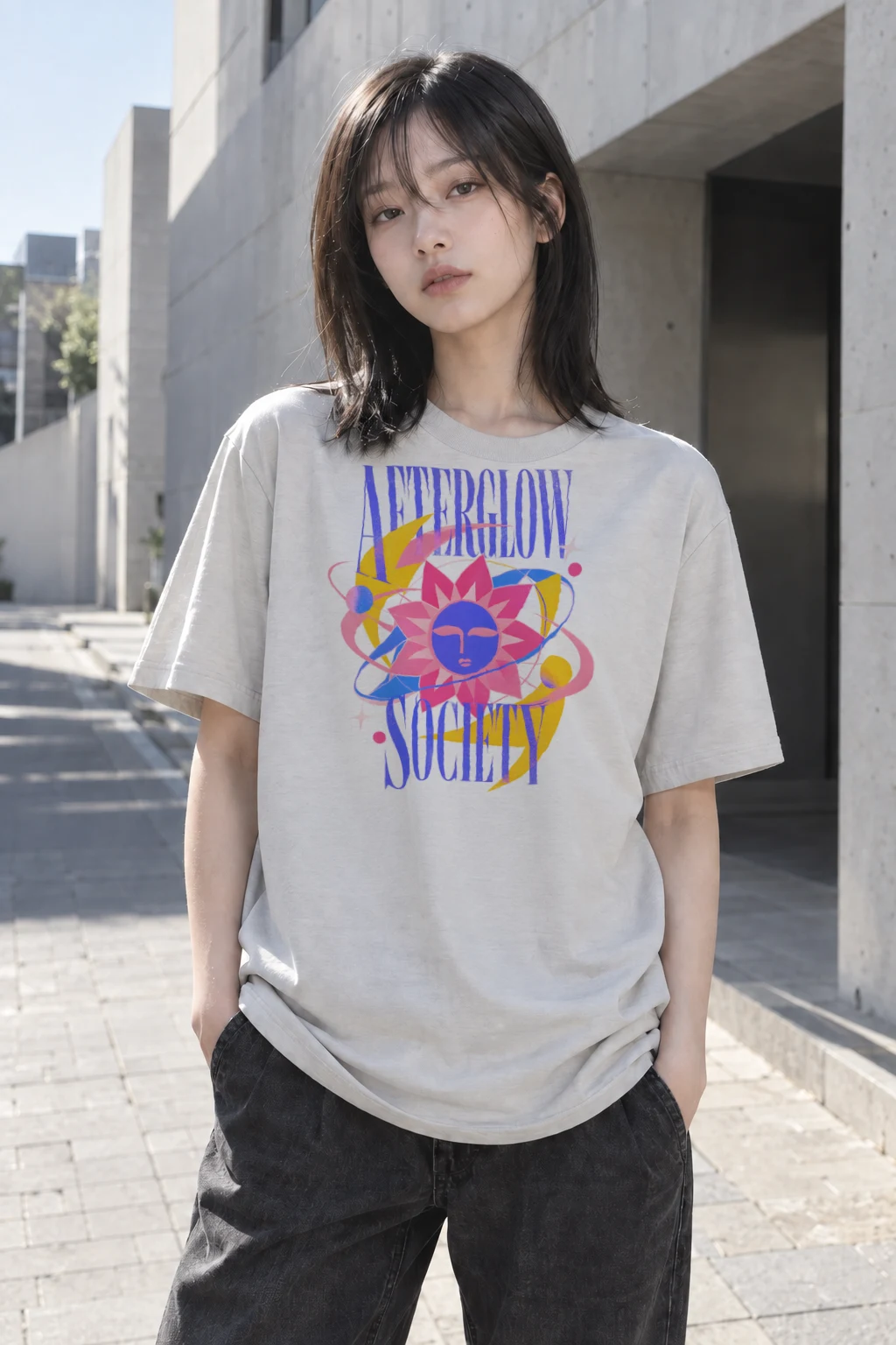 “Afterglow society” Heavyweight Unisex Crewneck T-shirt | Gildan 5000