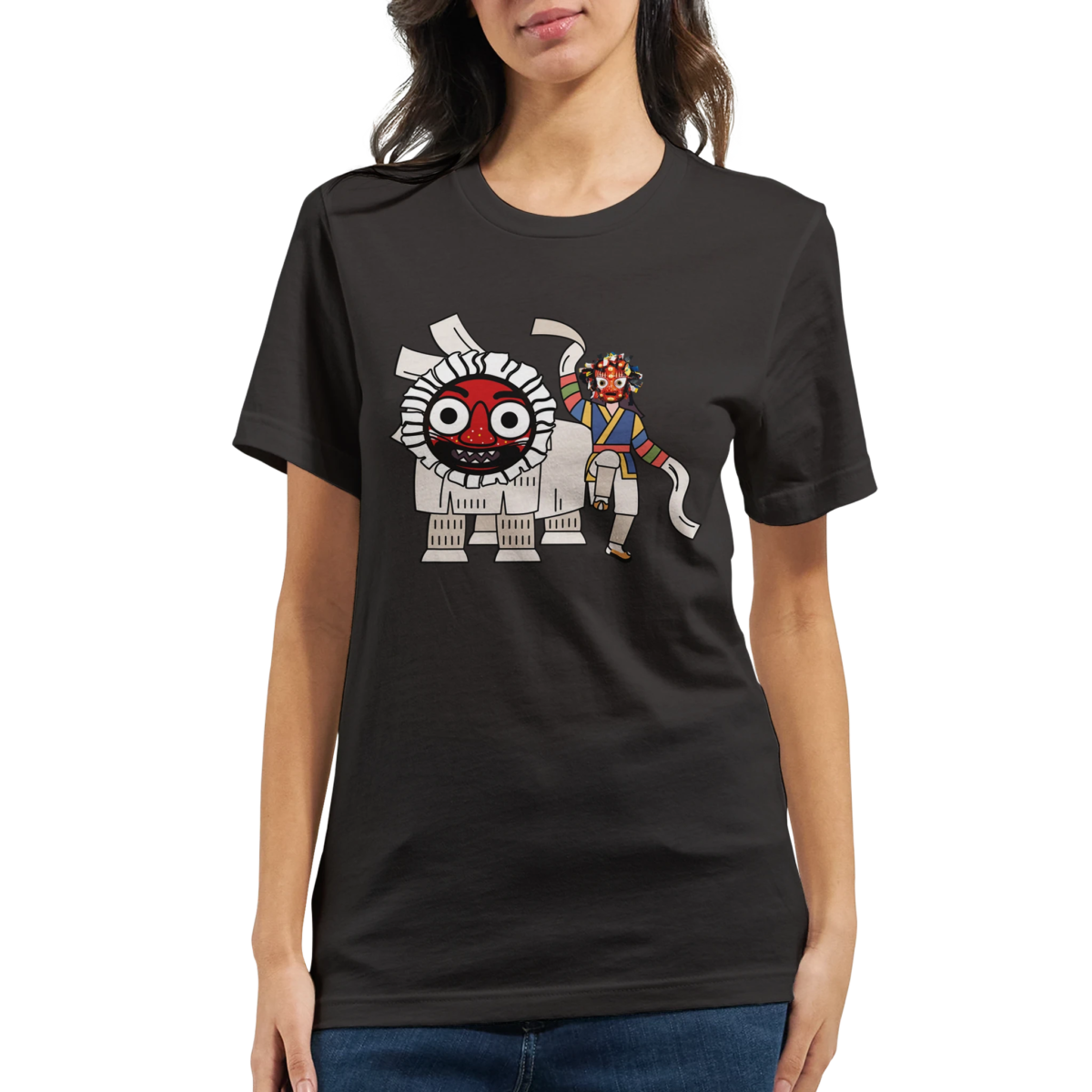 "Traditional Korean mask dance drama" Premium Unisex Crewneck T-shirt | Bella + Canvas 3001