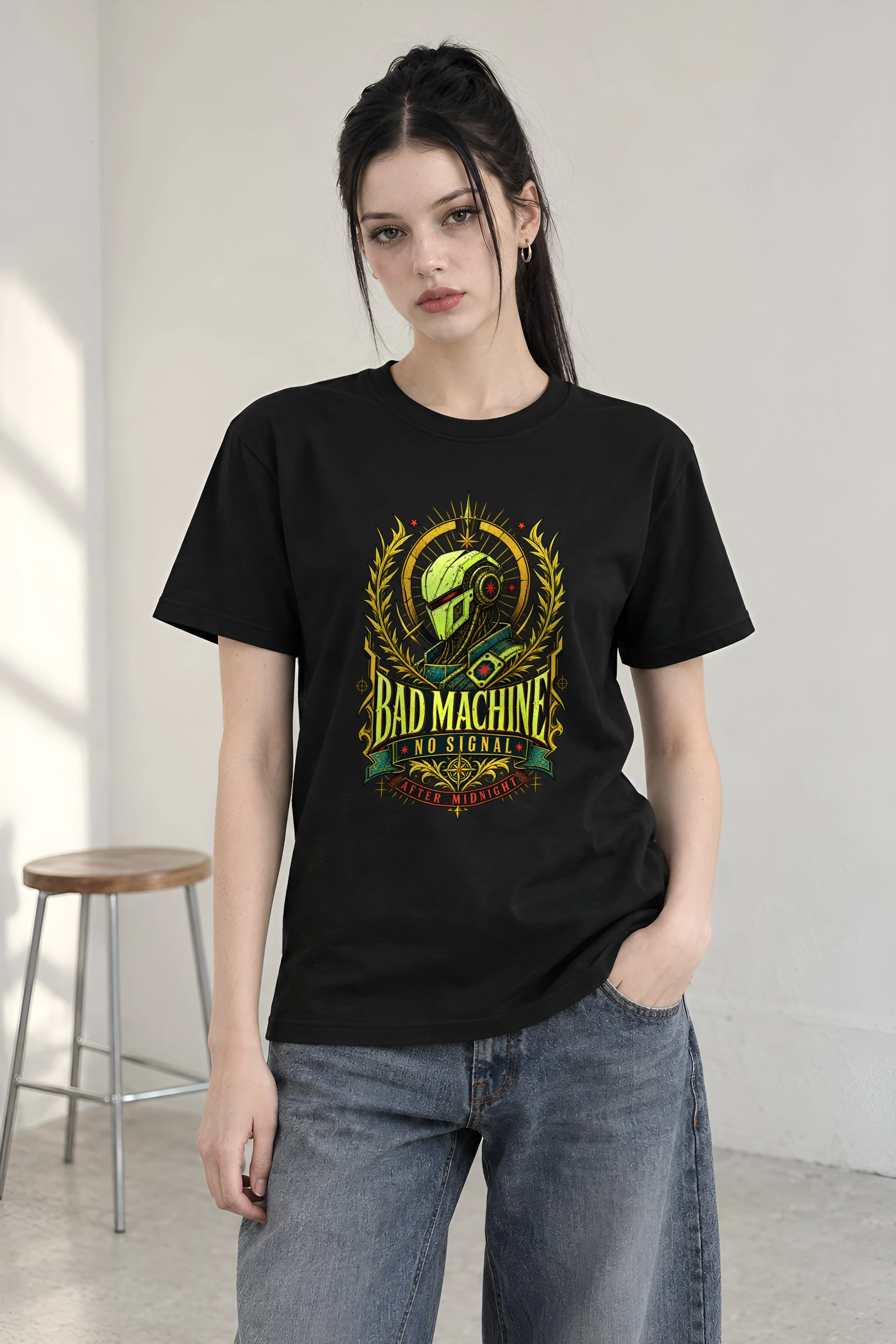 "Bad Machine" Heavyweight Unisex Crewneck T-shirt