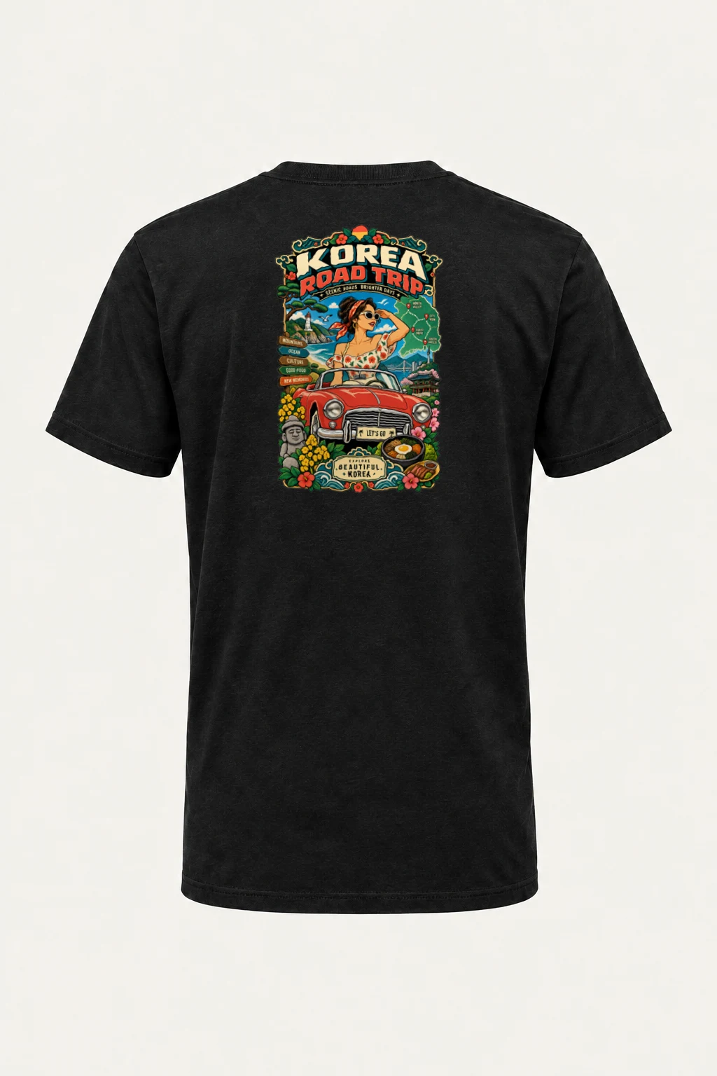 "Beautiful Korea Road Trip" Heavyweight Unisex Crewneck T-shirt | Gildan 5000