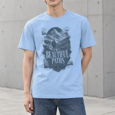 "Beautiful Paths" Heavyweight Unisex Crewneck T-shirt | Gildan 5000