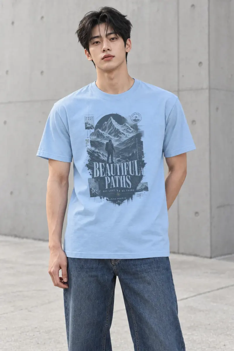 "Beautiful Paths" Heavyweight Unisex Crewneck T-shirt | Gildan 5000