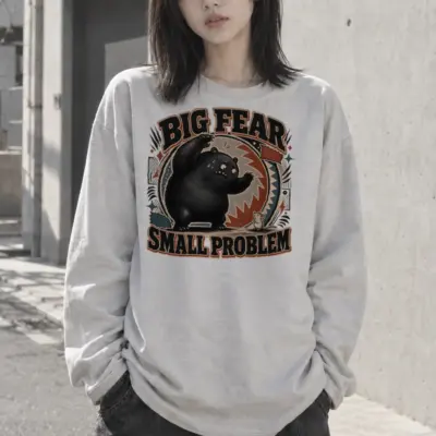 “Big fear small problem” Unisex Longsleeve T-shirt | Gildan 2400