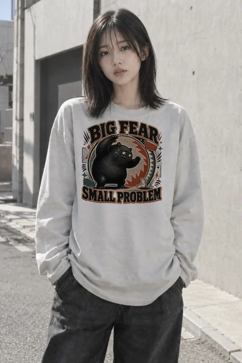 “Big fear small problem” Unisex Longsleeve T-shirt | Gildan 2400