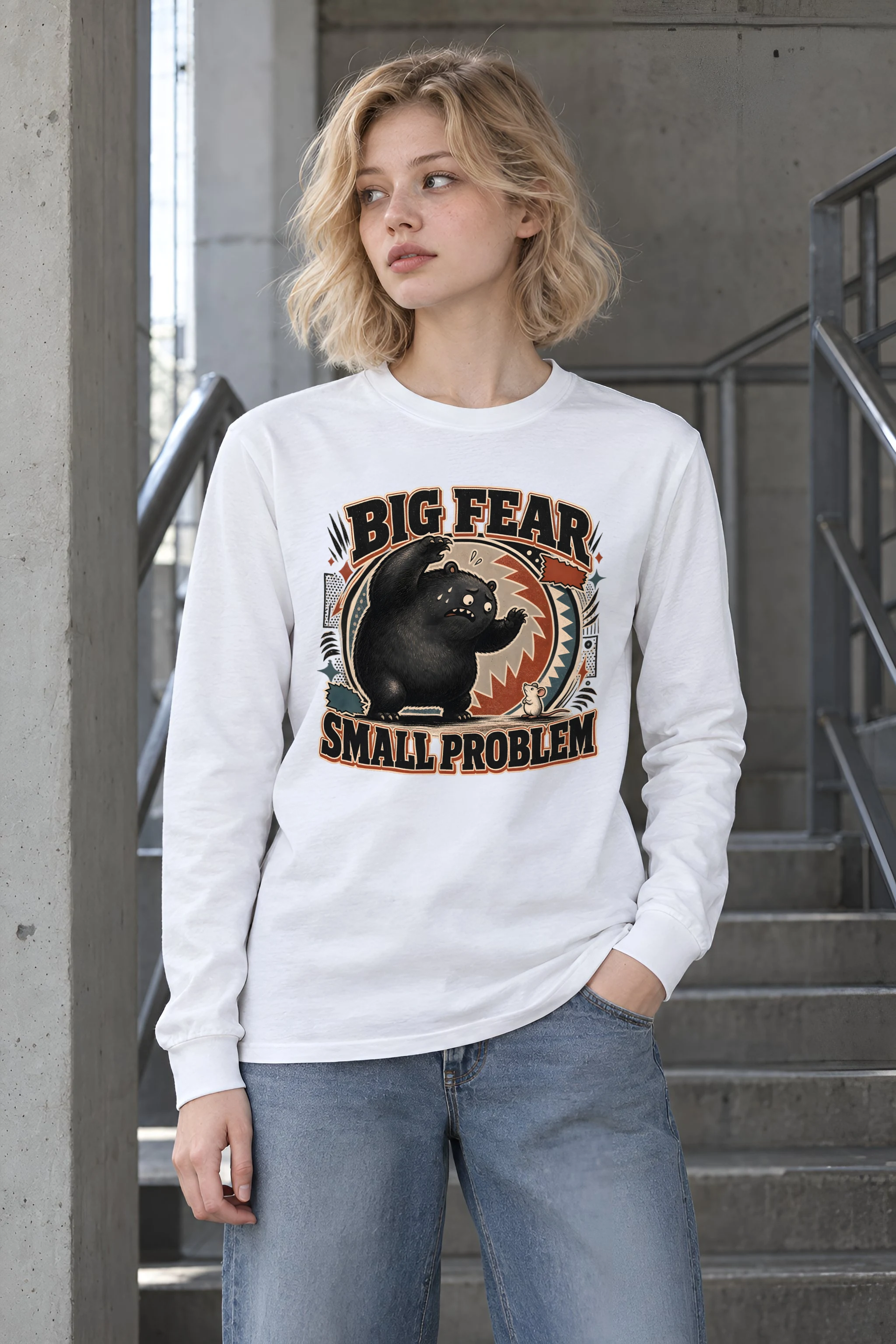 "Big fear small problem" Unisex Longsleeve T-shirt