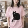 "Black Cat" Heavyweight Unisex Crewneck T-shirt | Gildan® 5000