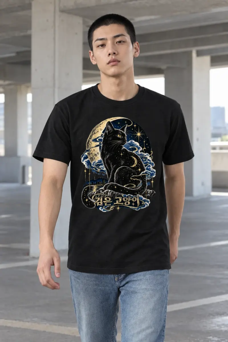 "Crescent Moon Sentinel" Heavyweight Unisex Crewneck T-shirt | Gildan 5000