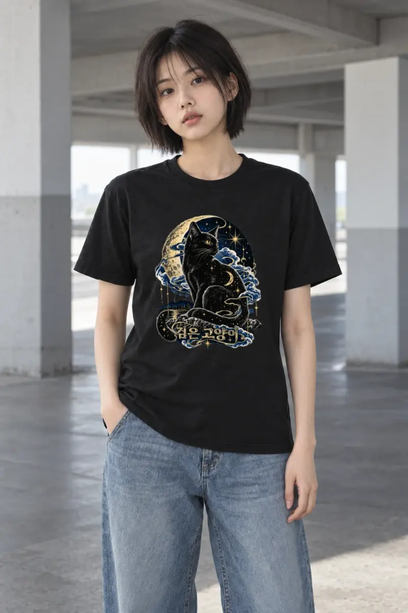 "Crescent Moon Sentinel" Heavyweight Unisex Crewneck T-shirt