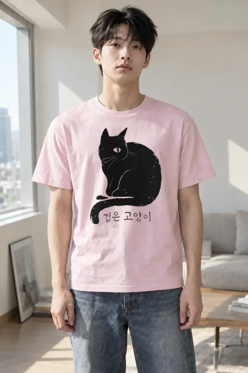 "Black Cat" Heavyweight Unisex Crewneck T-shirt | Gildan® 5000